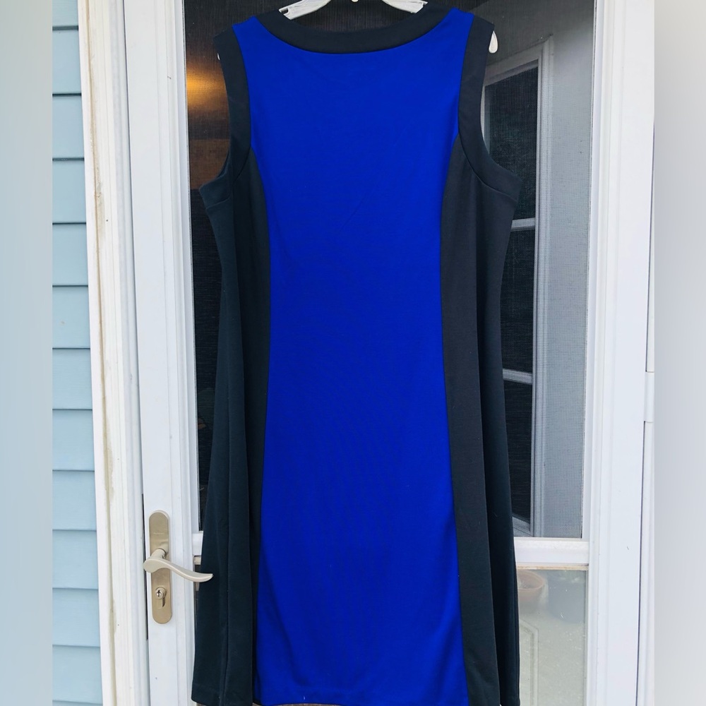 Susan Graver Blue and Black Dress - Picture 2 of 3